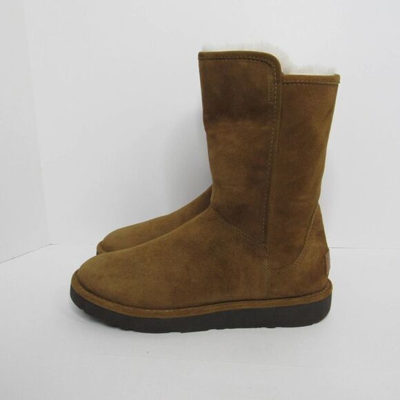 UGG ABREE MINI ZIP BOOTS CHESTNUT - Picture 4 of 9